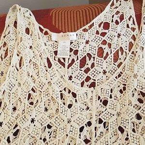 Cream lace knit tank